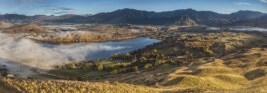Valley And Lake At Dawn Arrowtown Otago Photograph by Colin Monteath, Hedgehog House