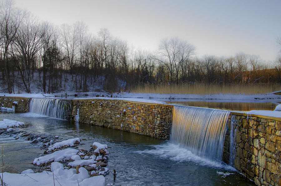 Winter Photograph - Valley Creek Waterfall in Winter by Bill Cannon