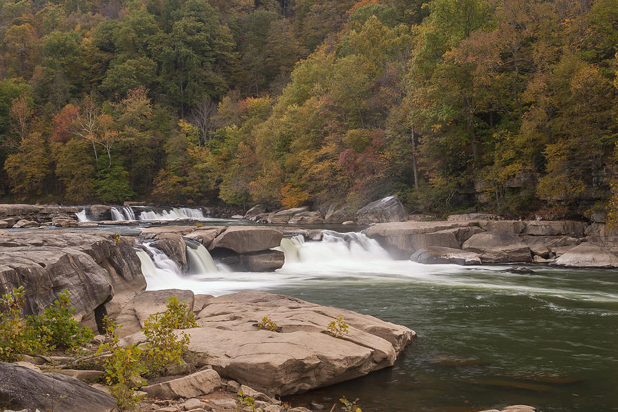 Fall Photograph - Valley Falls Scene 7 by John Brueske