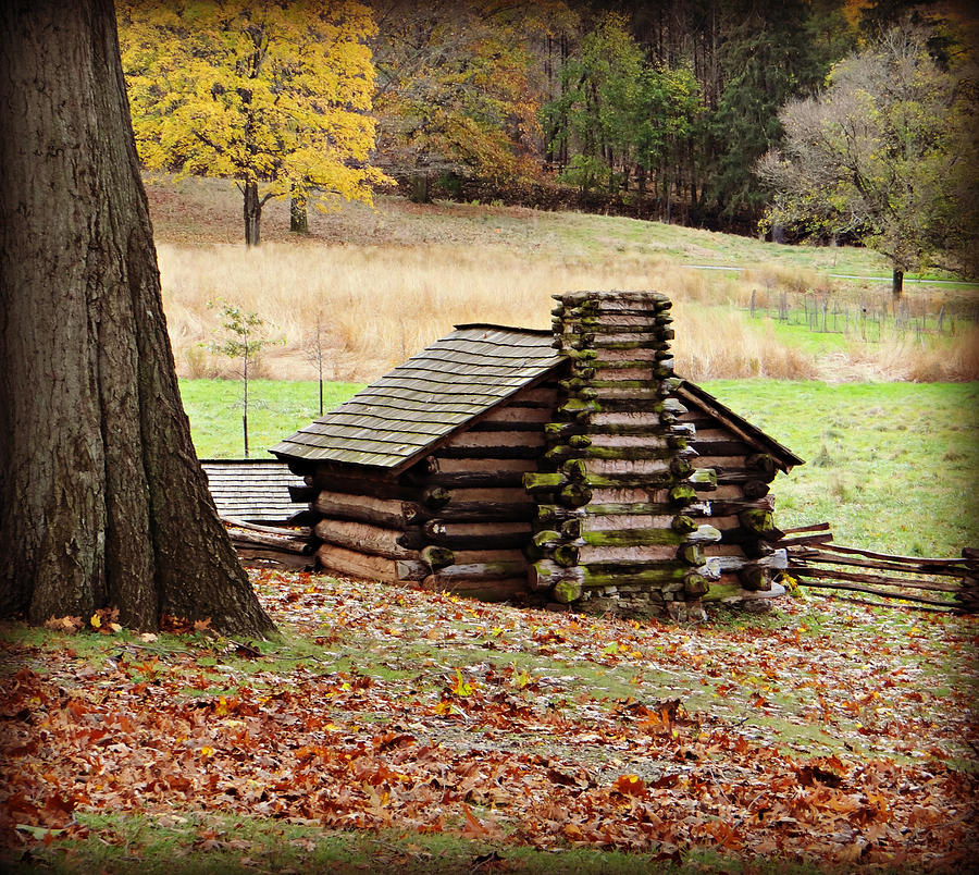 Valley Forge Cabin in Autumn Photograph by Dark Whimsy