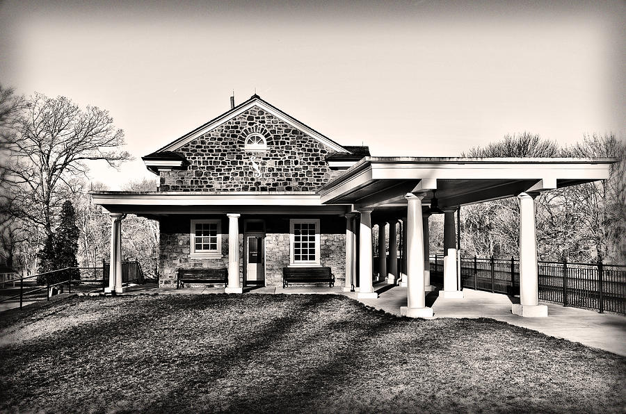 Valley Forge Train Station in Sepia Photograph by Bill Cannon