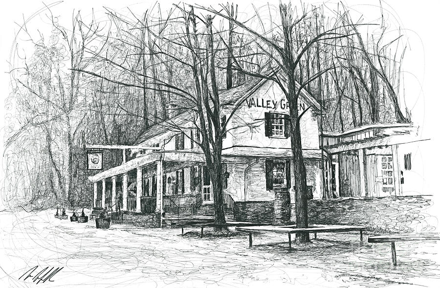 Philadelphia Drawing - Valley Green by Michael Volpicelli