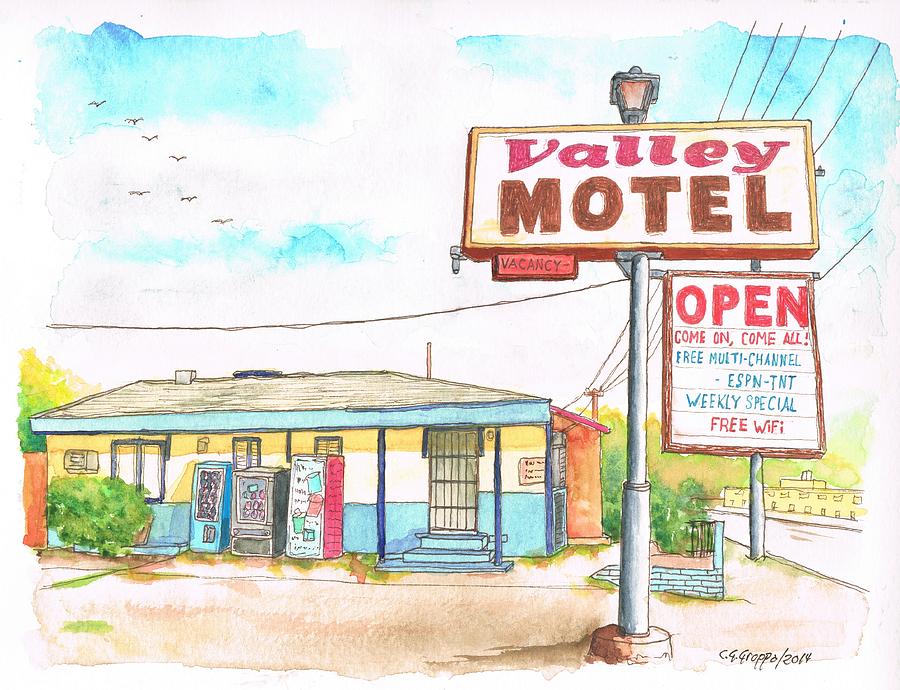 Valley Motel In San Bernardino Route 66 - California Painting
