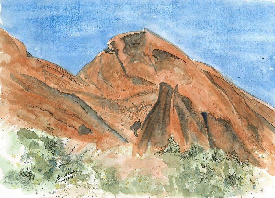 Valley of Fire - sketch Painting by Joel Deutsch