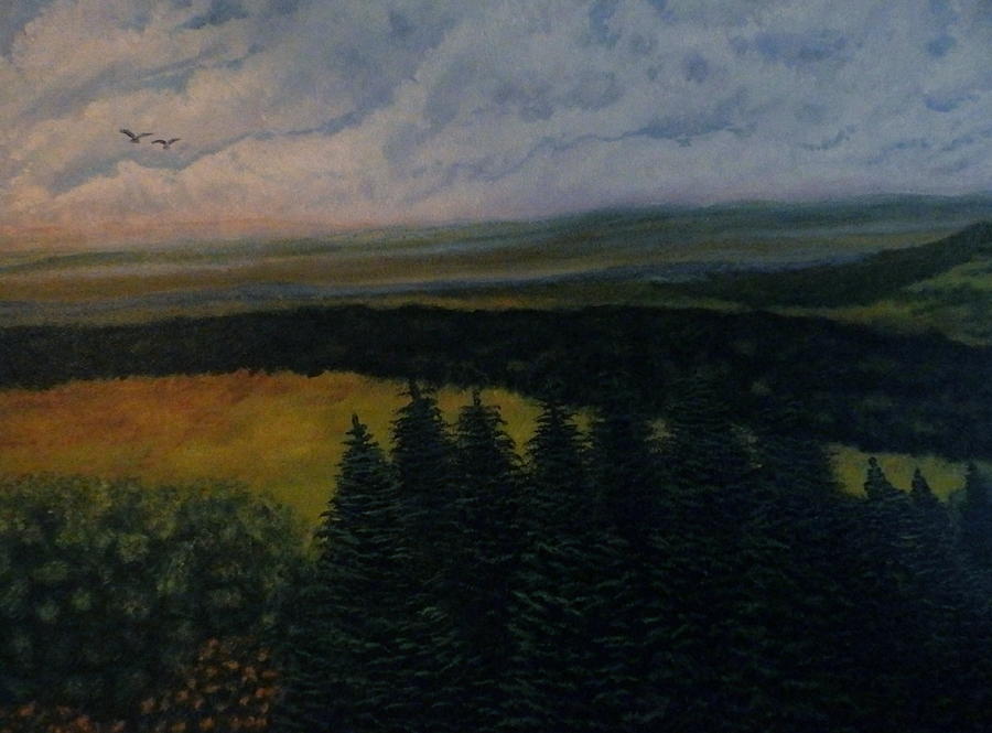 Valley view Painting by Dan Wagner