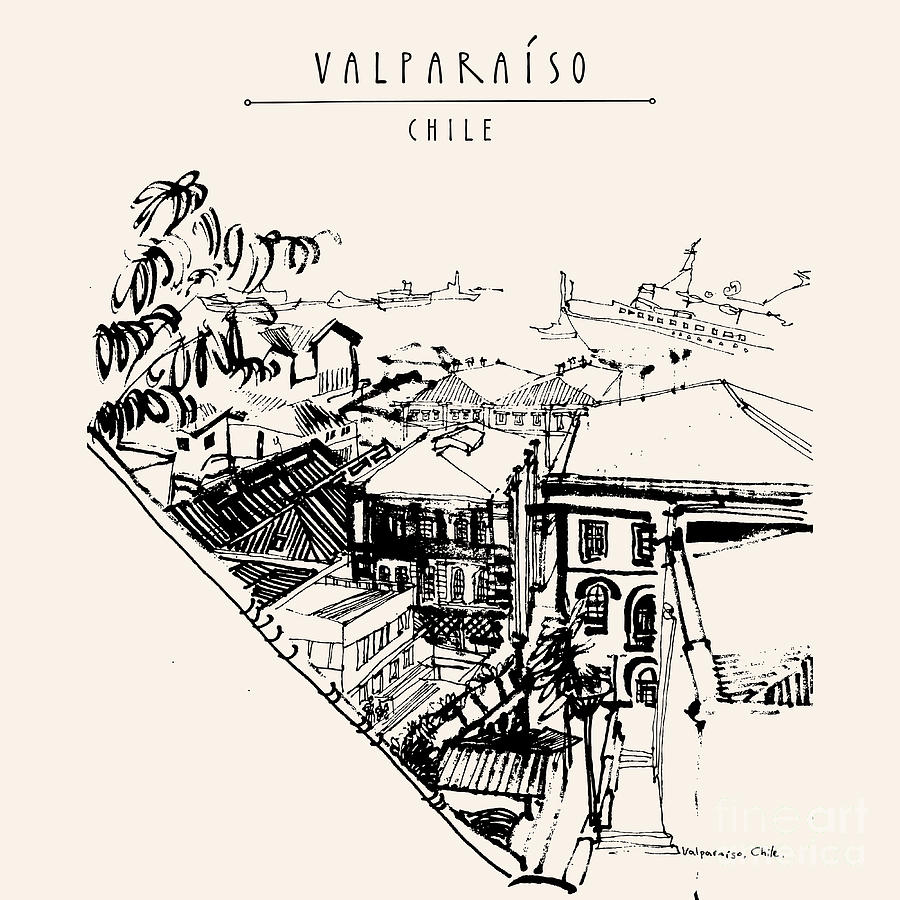 Favela Digital Art - Valparaiso Chile South America View by Babayuka Favela Digital Art - Valparaiso Chile South America View by Babayuka