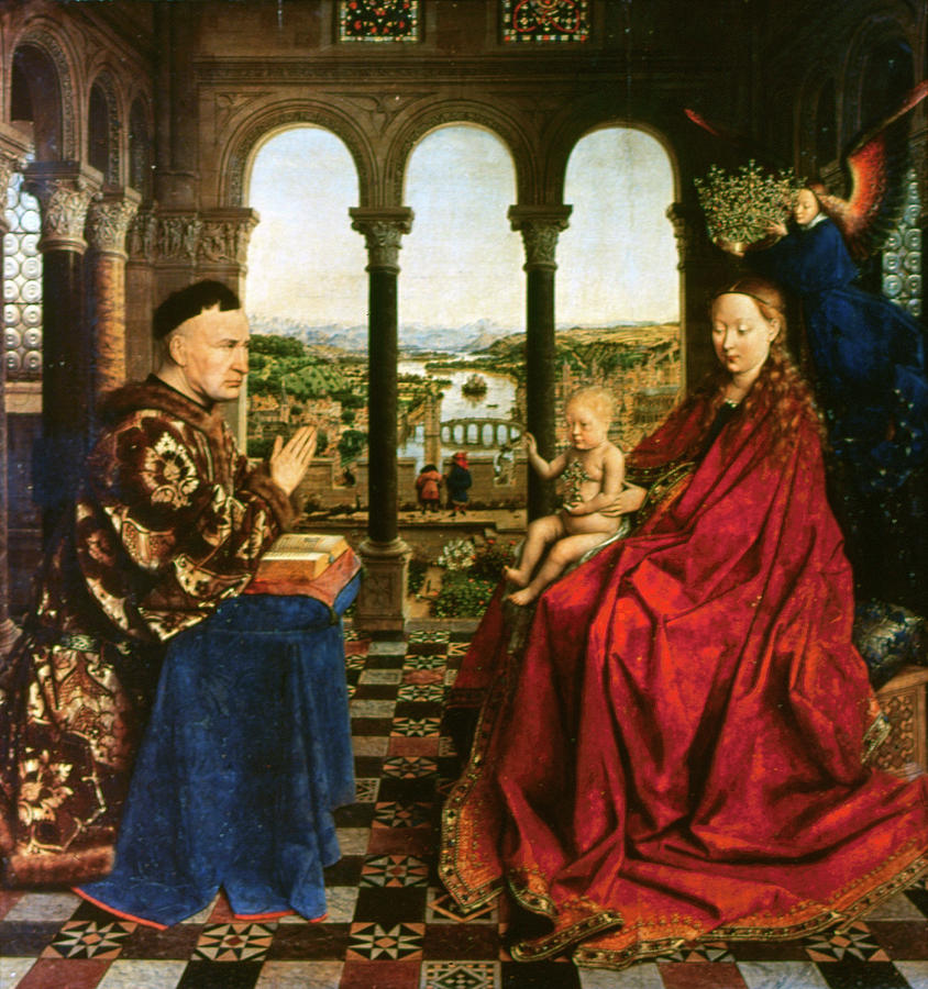 Van Eyck Virgin And Child Painting by Granger