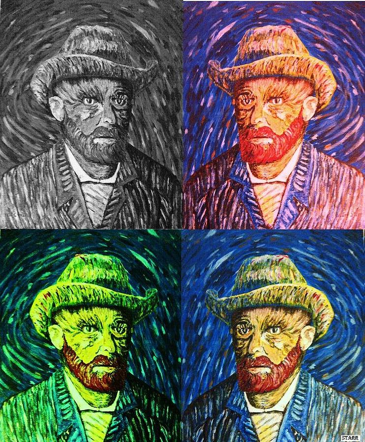 Van Gogh 4 Colors Painting by Irving Starr