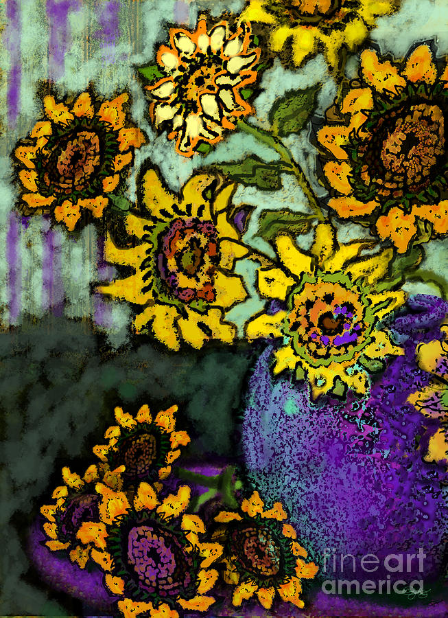 Van Gogh Sunflowers Cover Digital Art by Carol Jacobs