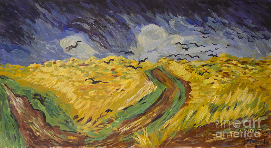 Van Gogh Painting - Van Gogh Wheat Field with Crows Copy by Avonelle Kelsey