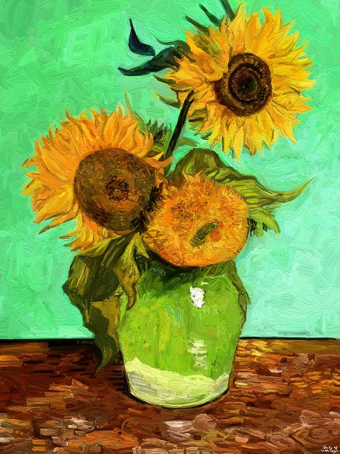 Van Gogh with an iPad Painting by Edward Ofosu - Fine Art America