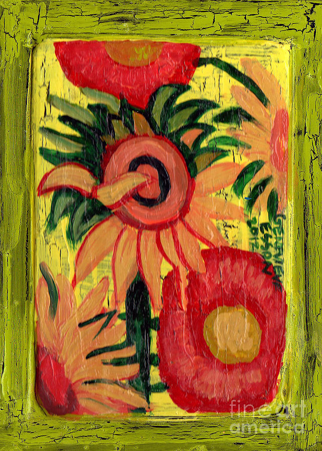 Flower Painting - Van Goghs Sunflowers by Genevieve Esson