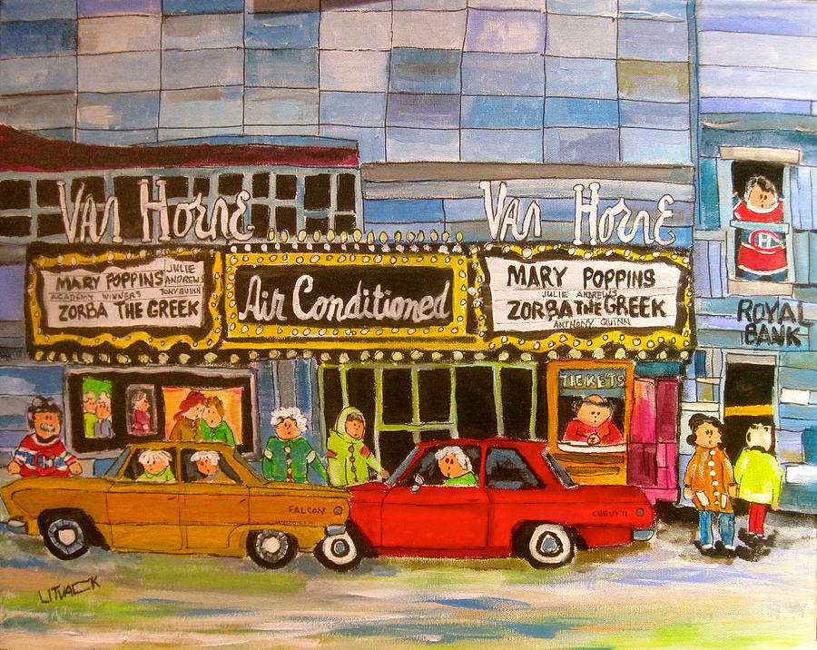 Van Horne Theatre 1964 Painting by Michael Litvack