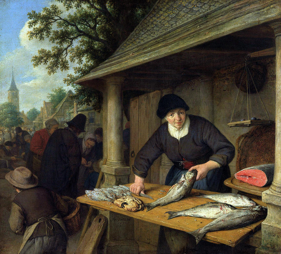 Van Ostade Fishwife, 1672 Painting by Granger