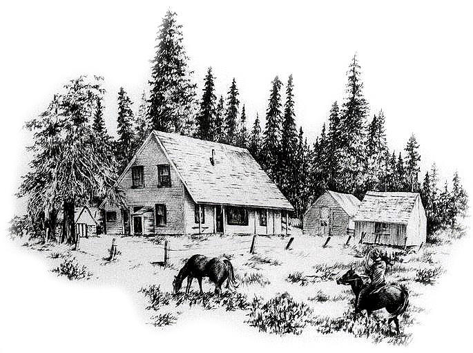Van Vleck Ranch Drawing by Jonni Hill