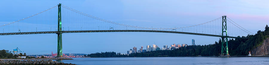 Vancouver and the Lions Gate Bridge Photograph by Michael Russell
