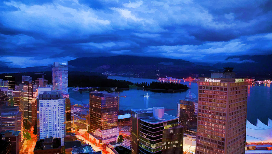 Architecture Photograph - Vancouver At Night by Jordan Blackstone