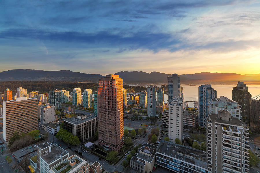 Vancouver BC Cityscape at Sunset Photograph by David Gn Photography