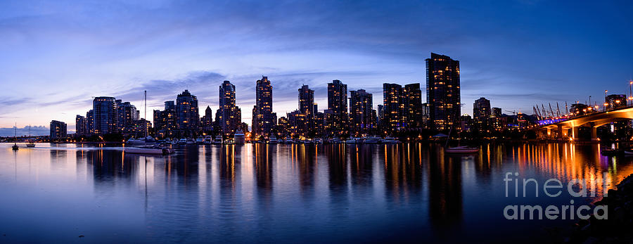 Vancouver Bc Photograph - Vancouver Bc Skyline By Cambie St. Bridge by Terry Elniski