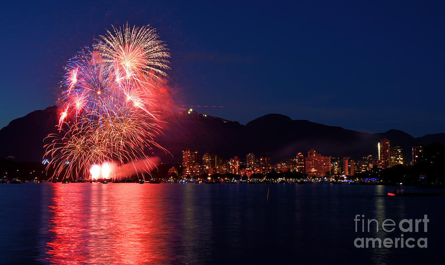 Vancouver Celebration Of Light Fireworks 2014 - France 2 Photograph by Terry Elniski