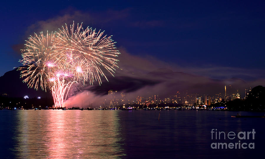 Vancouver Celebration Of Light Fireworks 2014 - France 3 Photograph by Terry Elniski