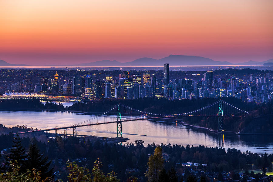 Vancouver City Sunrise Photograph by Pierre Leclerc Photography