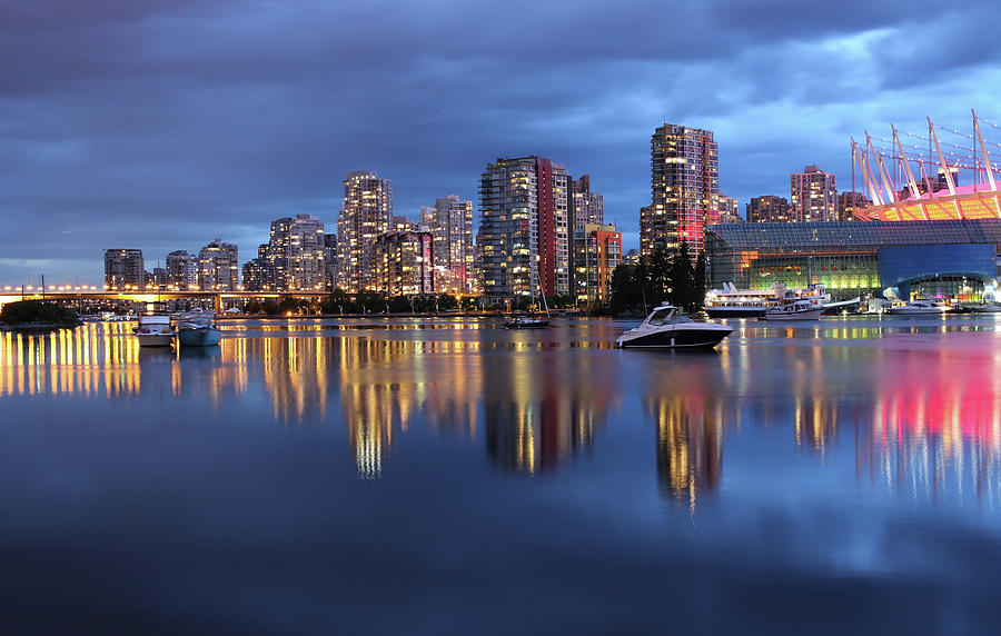 Architecture Photograph - Vancouver False Creek Reflections by Kim Rogerson