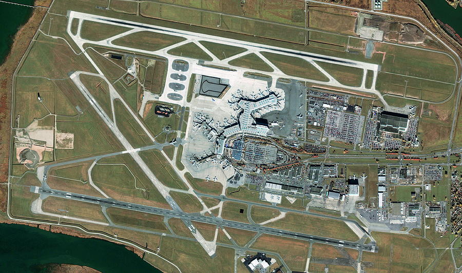 Transportation Photograph - Vancouver International Airport by Geoeye/science Photo Library