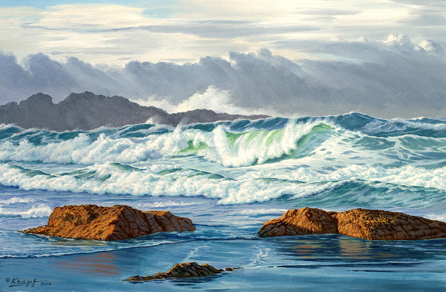 Seascape Painting - Vancouver Island Surf by Paul Krapf