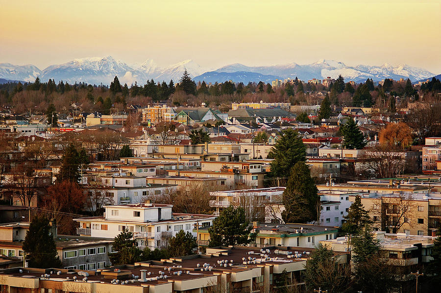 Vancouver Urban View In Winter At Sunset Photograph by Totororo