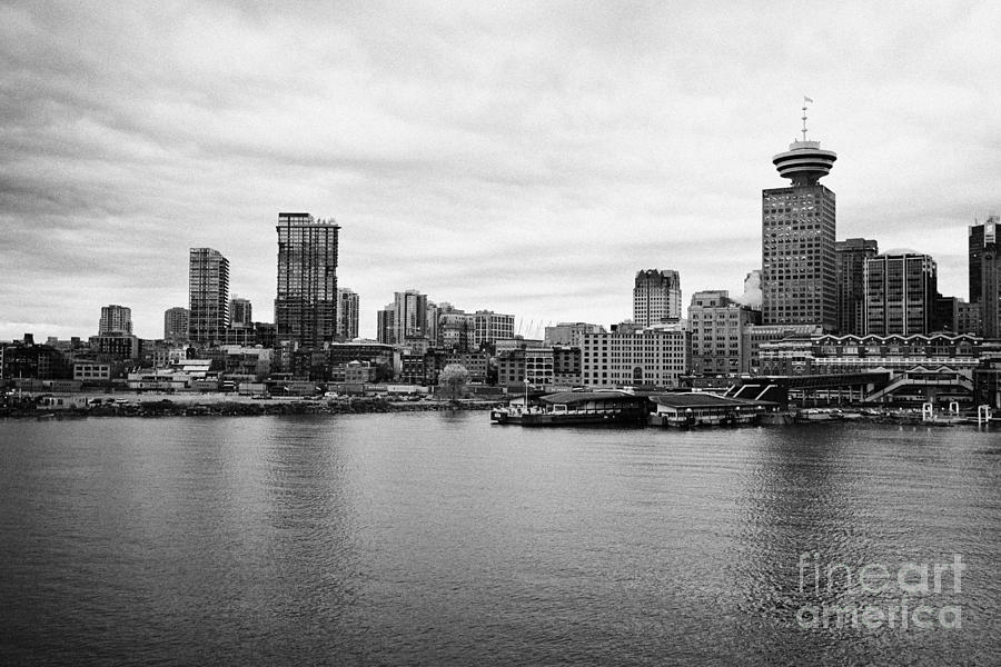Skyline Photograph - Vancouver waterfront skyline at gastown BC Canada by Joe Fox