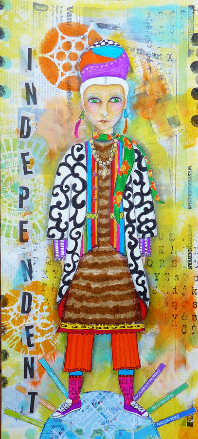 Unique Mixed Media - Vancouver Woman by Lynn Colwell