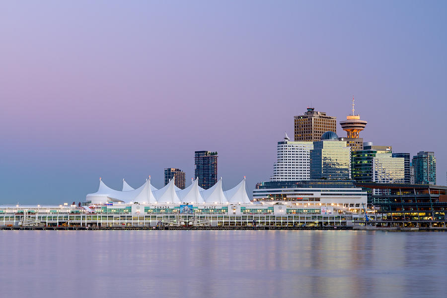 Vancouvers Canada Place After Sunset Photograph by Michael Russell