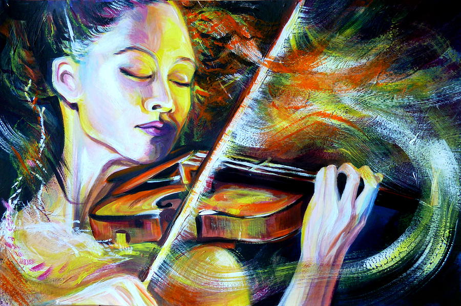 Music Painting - Vanessa-Mae.Power of Music by Anna  Duyunova
