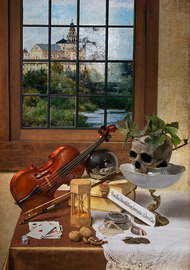 Vanitas with Music Instruments and Window Photograph by Levin Rodriguez