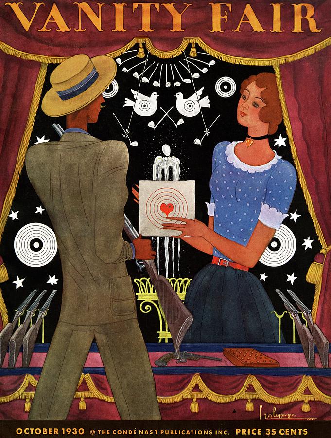Vanity Fair Cover Featuring A Man And Woman Photograph by Georges Lepape