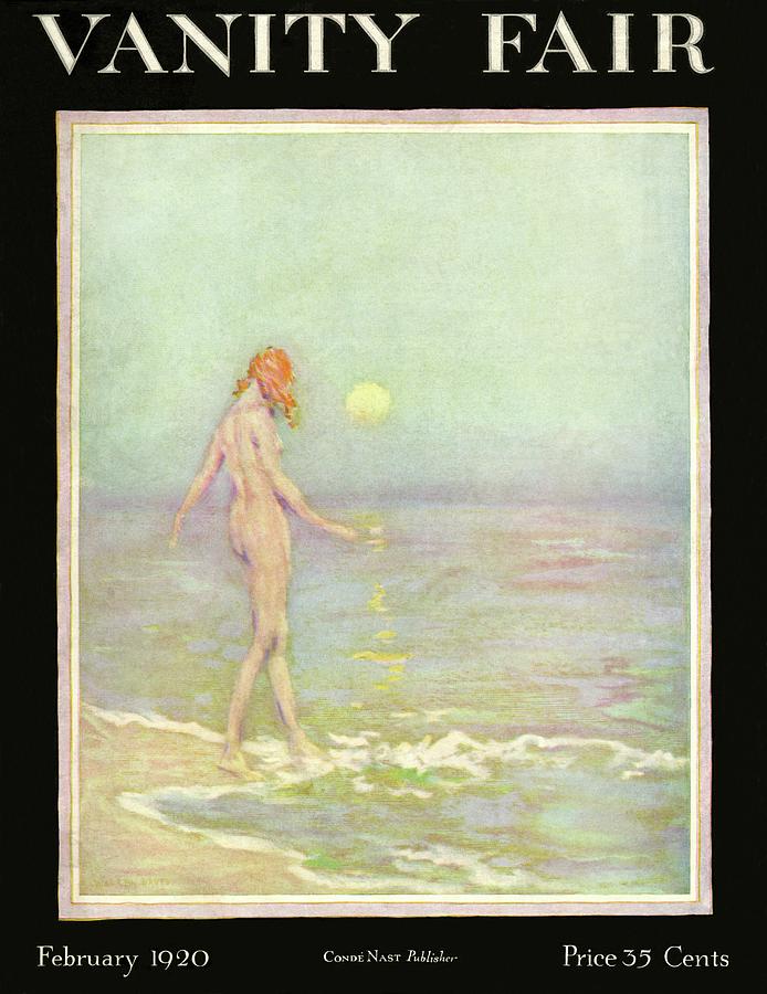 Vanity Fair Cover Featuring A Nude Woman Walking Painting by Warren Davis