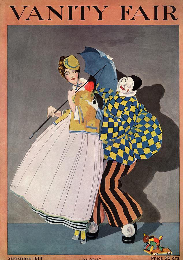 Vanity Fair Cover Featuring A Woman And A Clown Photograph by Rabajoi
