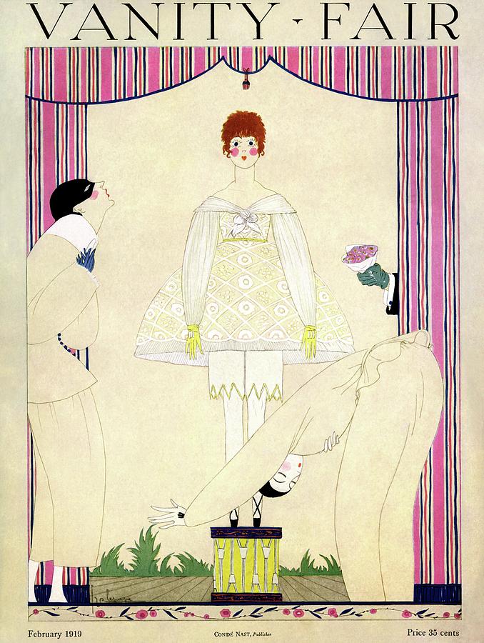 Vanity Fair Cover Featuring Three Men Wooing Photograph by Georges Lepape