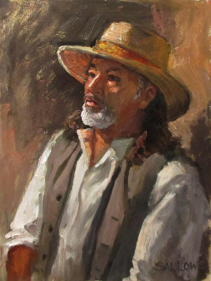 Portrait Painting - Vaquero by Nora Sallows