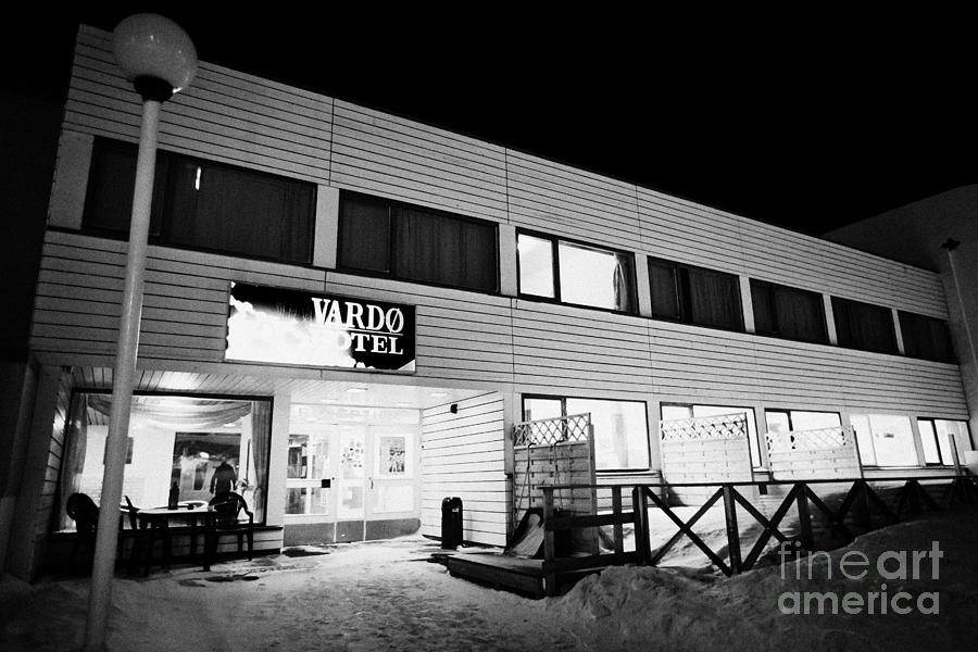 Winter Photograph - Vardo Hotel In Winter At Night Finnmark Norway Europe by Joe Fox