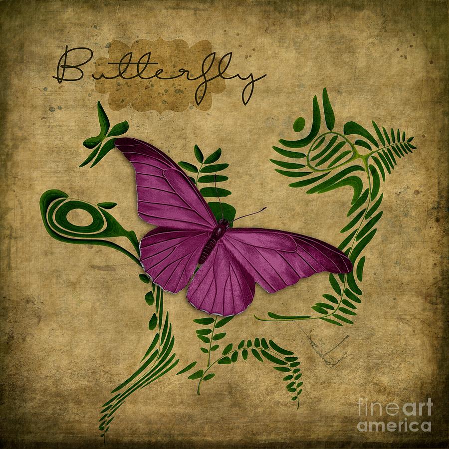 Butterfly Digital Art - Variation sur un meme Theme - S02p-en Gold by Variance Collections