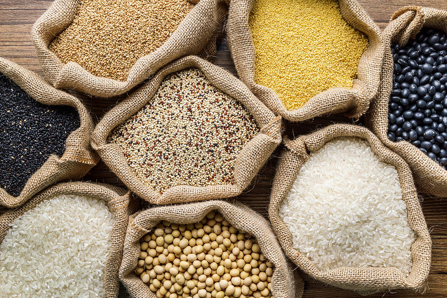 Varieties of Grains Seeds and Raw Quino Photograph by Ansonmiao