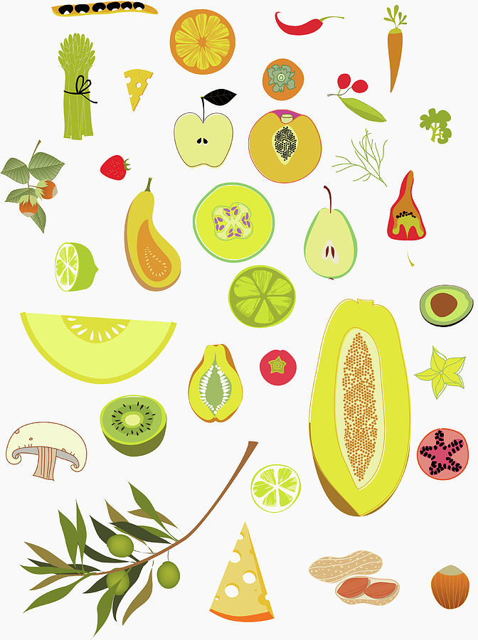 Variety Of Fruits And Vegetables Photograph by Ikon Ikon Images