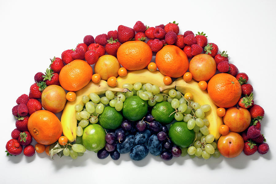 Various Fruits Arranged Into The Shape Photograph by Larry Washburn