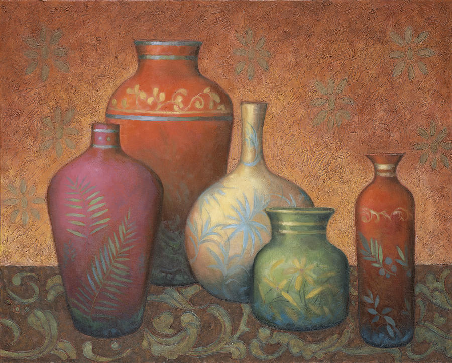 Various Urns Painting by Debra Lake