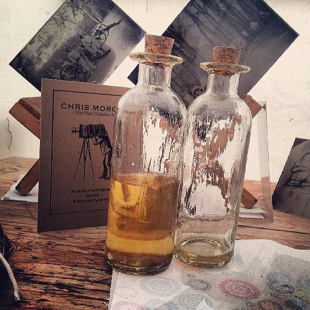 Tintypes Photograph - Varnish Bottles.  Simplify The by Chris Morgan