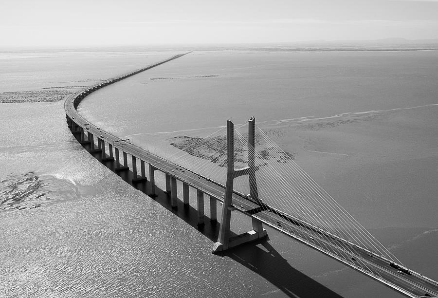 Transportation Photograph - Vasco De Gama Bridge, Lisbon by Xavier Durán