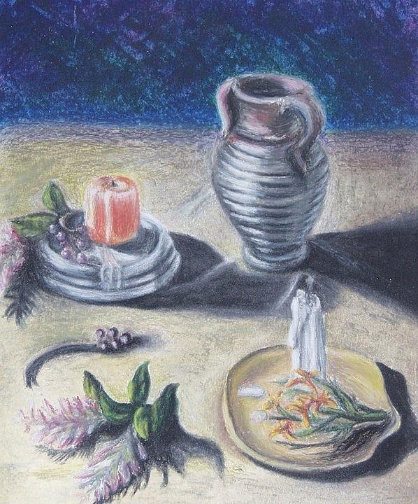 Vase and Candles Still Life Painting by Susan L Sistrunk
