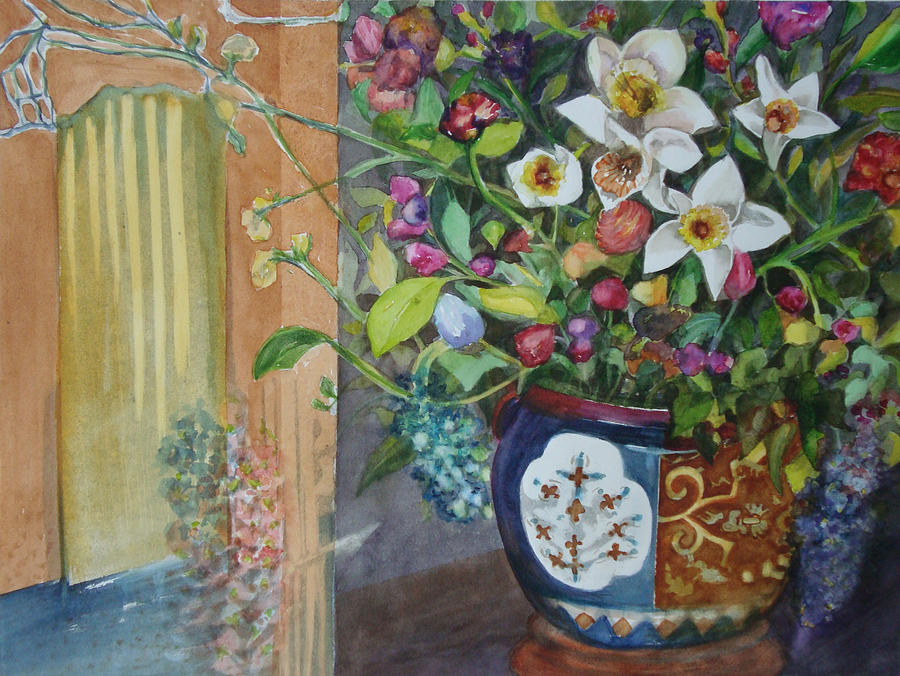 Vase and Column 2 Mixed Media by Karen Coggeshall